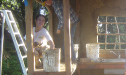 Laney College, Oakland - cob walls, natural wood, bamboo - 2004